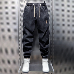 Pantalon en jean streetwear droit pour homme, multi-poches, décontracté, toutes saisons, 100% coton, coupe confortable, pantalon jogger en jean personnalisé - Product Image 2