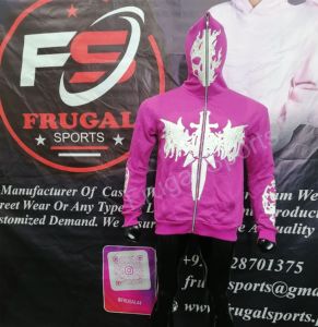 Sweat-shirt à capuche zippé personnalisé avec appliqué en relief, en coton épais, broderie de logo personnalisée - Product Image 1