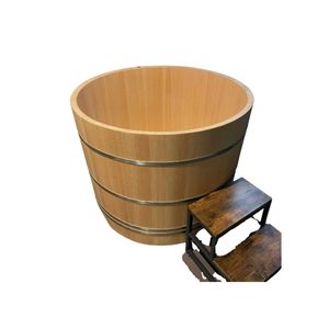 Baignoire ovale en bois classique BLUE LOTUS FARM Aaron Le, couvercle inclus, écologique, durable, gain de place, pour la maison, l'hôtel, le spa - Product Image 3