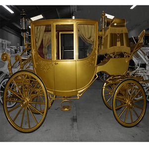 Magnifiques calèches royales dorées, fabricant de calèches couvertes tirées par des chevaux, calèches romantiques tirées par des chevaux aux États-Unis - Product Image 1