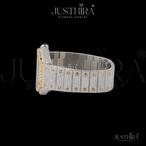 Montre SEIKO 10 personnalisable de luxe pour homme, bracelet en acier inoxydable, boîtier carré, cadran 41 mm, mouvement à quartz avec diamants Moissanite - Product Image 5