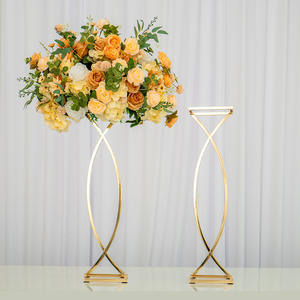 แจกันตกแต่งโต๊ะงานแต่งงาน LANJO รุ่นหรูหราสีทอง ขนาด 80 ซม. พร้อมฐานจัดดอกไม้ รุ่น JY-T8089 - Product Image 2