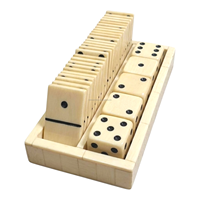 Jeu de dominos et de dés double six en résine ivoire écologique fait main, thème numérique, jeu de société moderne pour la famille et les amis, idéal comme cadeau