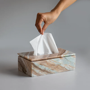 JANNAT EXPORT MTB-36 Factory Wholesale Customized Modern Eco-friendly Marble Tissue Box <b>Green</b> Marble Pattern Custom Logo Durable - Product Image 2