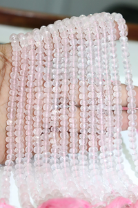 Cuentas de Rondelle facetadas de cuarzo rosa natural 6-6,5mm 9 pulgadas para la fabricación de joyas piedras preciosas naturales - Product Image 2