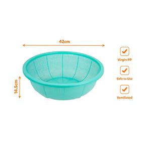Huge Food Stall Strainer <b>Basket</b> Odor Resistant Vegetable Washing Colander High Capacity <b>Industrial</b> Catering Prep Basin - Product Image 2