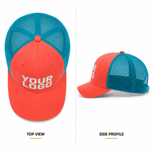 Corduroy Front Panel Breathable Mesh Back Color <b>Block</b> Trucker Cap Custom <b>Rubber</b> Patch Private Label Wholesale For Gifts New - Product Image 3