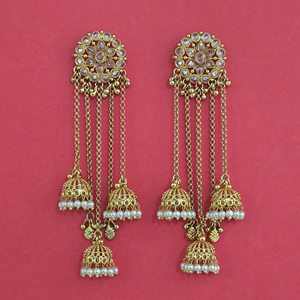 Jhumki Cachemiri Antique avec Placage Or Mat 231928, Bijoux Fantaisie Artificiels, Exportateur en Inde - Product Image 4