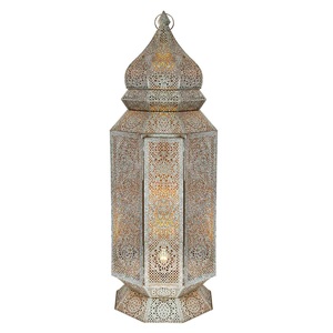 Lanterne porte-bougie suspendue/de table en fer noir de style marocain antique, écologique, durable, faite à la main, décoration intérieure, mariage - Product Image 5