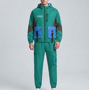 Custom Polyester Zip up Blank Oversized <b>Reflective</b> Waterproof Windproof Nylon <b>Jacket</b> and Track Pants Jogger Sets Nylon Tracksuit - Product Image 3