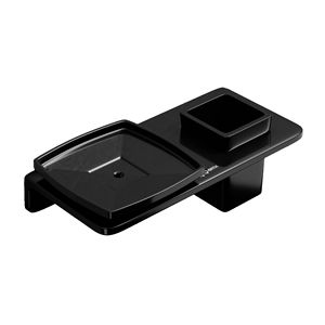 Dual Square <b>Soap</b> Holder Wall Mount Twin Glass Tray with Metal Frame Rustproof Bathroom Double <b>Soap</b> Dish Organizer Heavy Duty - Product Image 1