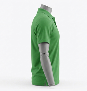 Men's Green Polo Shirt Short Sleeve Turn-<b>down</b> Collar Regular Fit Solid Color All Seasons - Product Image 3