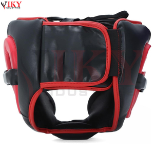 Protector de Cabeza de Boxeo de Primera Calidad, Duradero, Ligero, Negro, Rojo y Blanco, con Diseño Personalizado a Rayas, para Entrenamiento de Muay Thai, Venta al Por Mayor - Product Image 2