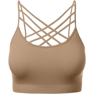 Sujetador deportivo acolchado para mujer con diseño cruzado, ideal para yoga, gimnasio, fitness, entrenamiento, ropa deportiva, top atlético, venta al por mayor, para correr y yoga. - Product Image 3