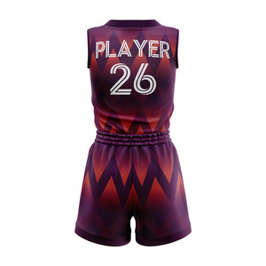 ชุดบาสเก็ตบอลพิมพ์ลายแบบซับลิเมชั่นสำหรับผู้ใหญ่ เด็ก และเด็กหญิง ระบายอากาศได้ดี ซับเหงื่อ คุณภาพสูง ผลิตจากโพลีเอสเตอร์ 100% - Product Image 6