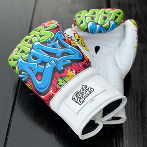 Guantes de Combate Personalizados con Diseño Nuevo, de Cuero Genuino, con Cierre de Cordones y Velcro, Correa de Muñeca Ajustable, Impresión por Sublimación, Unisex - Product Image 1