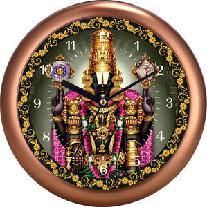 Liviya 3D Tirupati Balaji Wall Clock Luxury Spiritual Wall Decor <b>Gift</b> <b>Set</b> for Graduation Halloween Valentine's Day New Year - Product Image 1