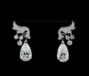 Pendientes de Diamantes Cultivados en Laboratorio con Corte Pera, Estilo Art Deco Clásico, Shivay Star Diamond, Piedras Brillantes, Chapados en Oro, Regalo para Bodas y Fiestas - Product Image 2