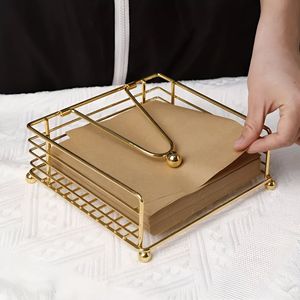 Porte-serviettes carré en métal plat, design européen moderne et créatif, avec bras lesté, pour cuisine et voiture - Craftera Exports - Product Image 2