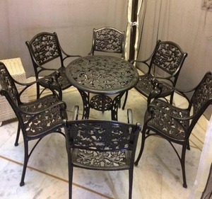 Cast Iron Garden <b>Chairs</b> Heavy Duty Metal Patio Seating Outdoor Vintage Style Armchairs Weather Resistant Furniture Pack of 2 - Product Image 4
