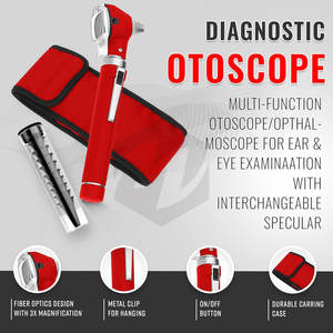 ชุดตรวจหูแบบพกพาไฟเบอร์ออปติกมินิโอโตสโคป หลากสี พร้อมกล่องเก็บป้องกัน ไฟ LED สว่าง - Product Image 3