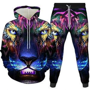 Conjunto de Dos Piezas Retro Vintage para Mujer, Sudadera con Capucha y Pantalones Anchos Cortos, Ropa Deportiva Informal de Poliéster/Algodón - Product Image 4