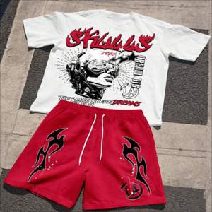 Conjunto de Dos Piezas para Hombre, Verano, Camiseta de Manga Corta y Pantalones Cortos, Informal, Transpirable, Uso Diario, Proveedor de Ropa OEM, Venta al Por Mayor - Product Image 2