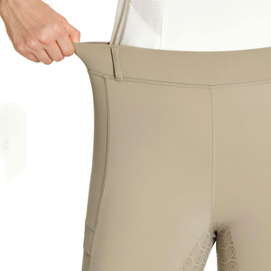 Jodhpurs d'équitation taille haute pour femme avec grip intégral et poche standard, coupe slim beige - Product Image 4