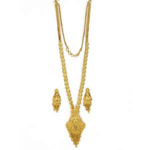 สร้อยคอทองชุบไมโคร 14K 18K 24K แฟชั่นขายส่ง ชุดเครื่องประดับดีไซน์ดั้งเดิม ชุดเครื่องประดับทองชุบไมโครแบบยาว - Product Image 3