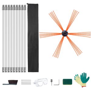 Kit per Pulizia Camino da 30 Piedi con 9 Aste Flessibili in Nylon Rinforzato, Set Ergonomico per Pulizia Camino a 360 Gradi, Accessori per Caminetto - Product Image 1