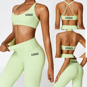 Women's 3-Piece Yoga Set Seamless Sports Bra with Elastic Waist High Waist Leggings Workout Gym Fitness Wear Anti-Wrinkle - Product Image 3
