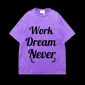 T-shirt Streetwear Premium Work Dream Never Solid, Coupe Oversize, Tissu Lourd, Vêtement Décontracté, Fabricant, Polyester/Coton - Product Image 3