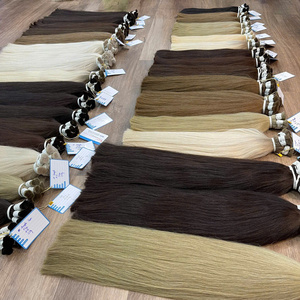 <b>Top</b> Product Vietnamese Colored Bulk Human Hair Extensions <b>Silky</b> Straight No Weft Double Drawn Thick Ends Factory Wholesale - Product Image 1