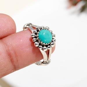 Handmade Jewelry Bulk Environmental Friendly Fast Fashion Wholesale 925 Sterling Silver Plated Women's Arizona <b>Turquoise</b> <b>Rings</b> - Product Image 2
