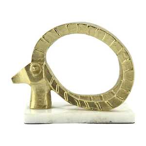 Jaffs Exports 14.5cm H X 10.5cm W X 18.5cm L Aluminium Ram Head Sculpture Contemporary Animal Figurine Tabletop Decor Living - Product Image 2