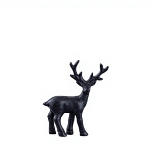 Figurine décorative de cerf noir en métal, décoration de Noël, sculpture de renne personnalisable, petite taille, décoration de table, vente chaude - Product Image 1