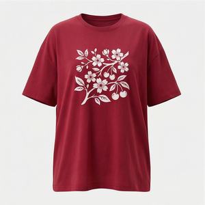 Camiseta Extra Grande Personalizada al por Mayor para Mujer, Tela de Algodón, Impresión Serigráfica, Opciones de Marca OEM, Ropa de Moda de Alta Calidad - Product Image 1