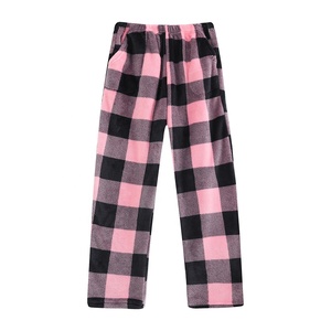 Custom <b>Womens</b> Casual Flannel Pajama Pants Autumn Winter Cozy <b>Thermal</b> Soft Plaid Lounge Sleepwear Bottoms Wholesale - Product Image 1