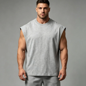 Custom Boxy Fit <b>Sleeveless</b> Acid Washed <b>Tshirts</b> Vintage DTG Printed Men's Tank Tops Screen Men's Breathable Mesh Tank Top Quick - Product Image 6