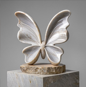 Intertwined beige soapstone lovers sculpture showing abstract curved form, available at wholesale prices. - Product Image 2