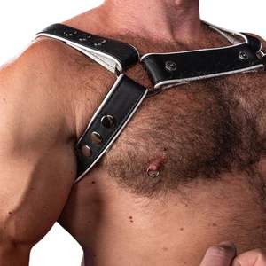 Harnais de poitrine sexy en fausse fourrure pour homme, blanc, ajustable, respirant, de qualité supérieure, pour clubbing - Product Image 5