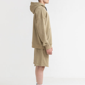 Sudadera con Capucha Extra Grande Beige Personalizada para Hombre, con Capucha con Cordón y Bolsillo Tipo Canguro, Estilo Casual Urbano - Product Image 3