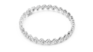 UNIQUE LAB GROWN CUT DIAMOND RHODIUM PLATED LUXURY CERTIFIED TENNIS BRACELET <b>SET</b> 18KT WHITE <b>GOLD</b> DAILY OFFICE WEAR WEDDING - Product Image 3