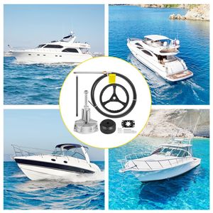 Sistema di sterzo marino fuoribordo da 10 piedi con albero da 3/4 e volante da 13,5 pollici per yacht, ricambi e accessori per cavi di sterzo per imbarcazioni da 10 piedi - Product Image 2