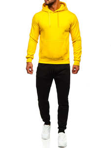 Sweat à capuche en molleton 100% coton jaune basique - Unisexe décontracté avec séchage rapide et respirant - Product Image 6