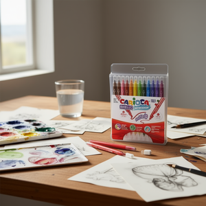 Pennarelli Acquerellabili Carioca Birello 12 Colori a Doppia Punta, Materiali Artistici per Disegno su Carta - Product Image 3