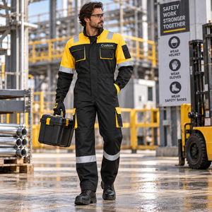 Overol de Trabajo Industrial Resistente, Manga Larga, Algodón, con Bolsillos en el Pecho, Muslos y Laterales, Ligero, para Hombre - Product Image 2