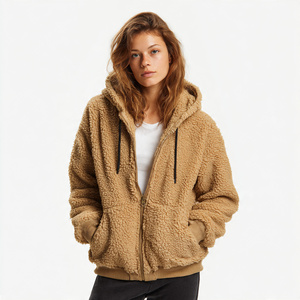 Chaqueta Sherpa para Hombre, Sudadera con Capucha y Cierre, Forro Polar Grueso, Chaqueta Sherpa con Capucha para Invierno, Suave y Sólida, con Bolsillo - Product Image 1