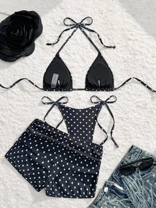Women's <b>Bikini</b> with Shorts Custom Two Piece Halter Swimsuit Athletic Tummy Control Beach Bathing Suit Private Label OEM ODM - Product Image 3