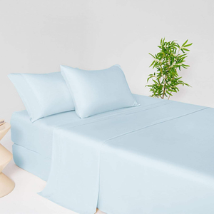 4Pcs Bamboo Bed <b>Sheet</b> Bedding Set <b>Flat</b> <b>Sheet</b>/<b>Fitted</b> <b>Sheet</b> Bedsheet With 2 Pillow Case - Product Image 1